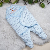 Baby Hooded Character Swaddle – Blue