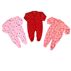 Pack of 3 Unisex Soft Cotton Baby Rompers
