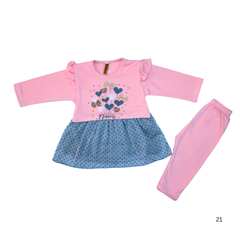 Infant Girls Floral Ruffle Top & Legging Cotton Set