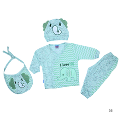 New Born Unisex 4 - Piece Cotton Suit