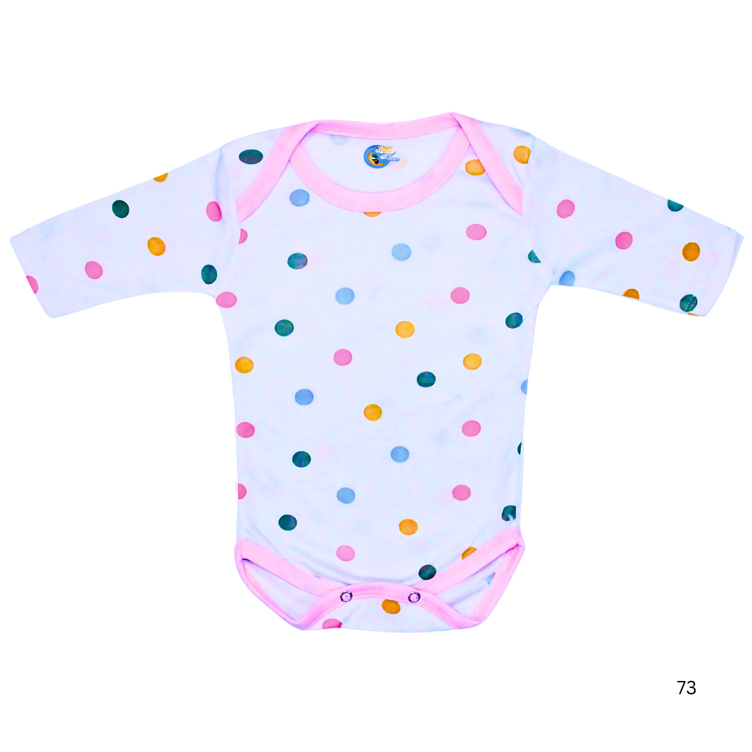 Pack of 3 Baby Bodysuits – Polka Dots Theme (Unisex)