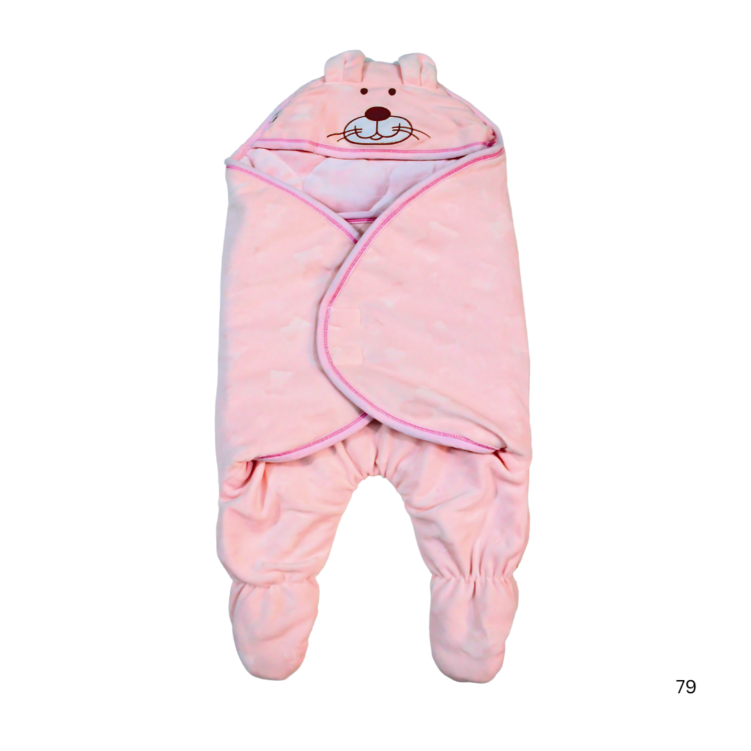 Baby Hooded Character Swaddle – Blue