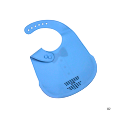 Silicone Baby Bib with Food Catcher Pocket- Blue