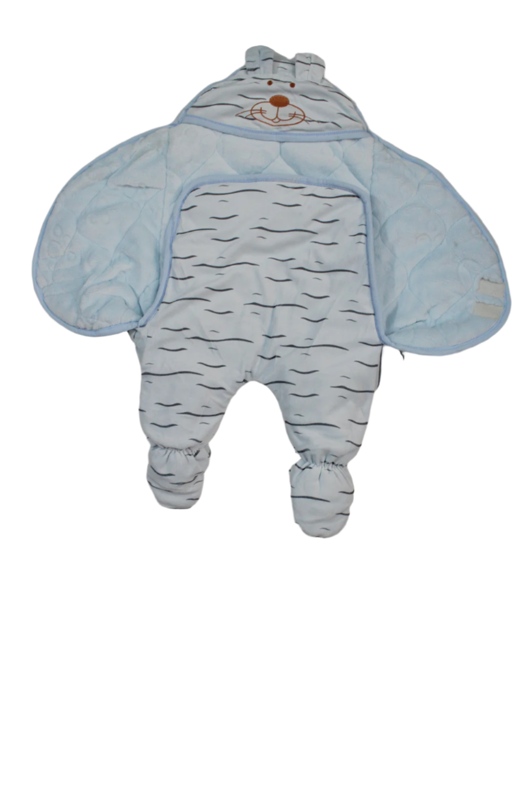 Baby Hooded Character Swaddle – Blue